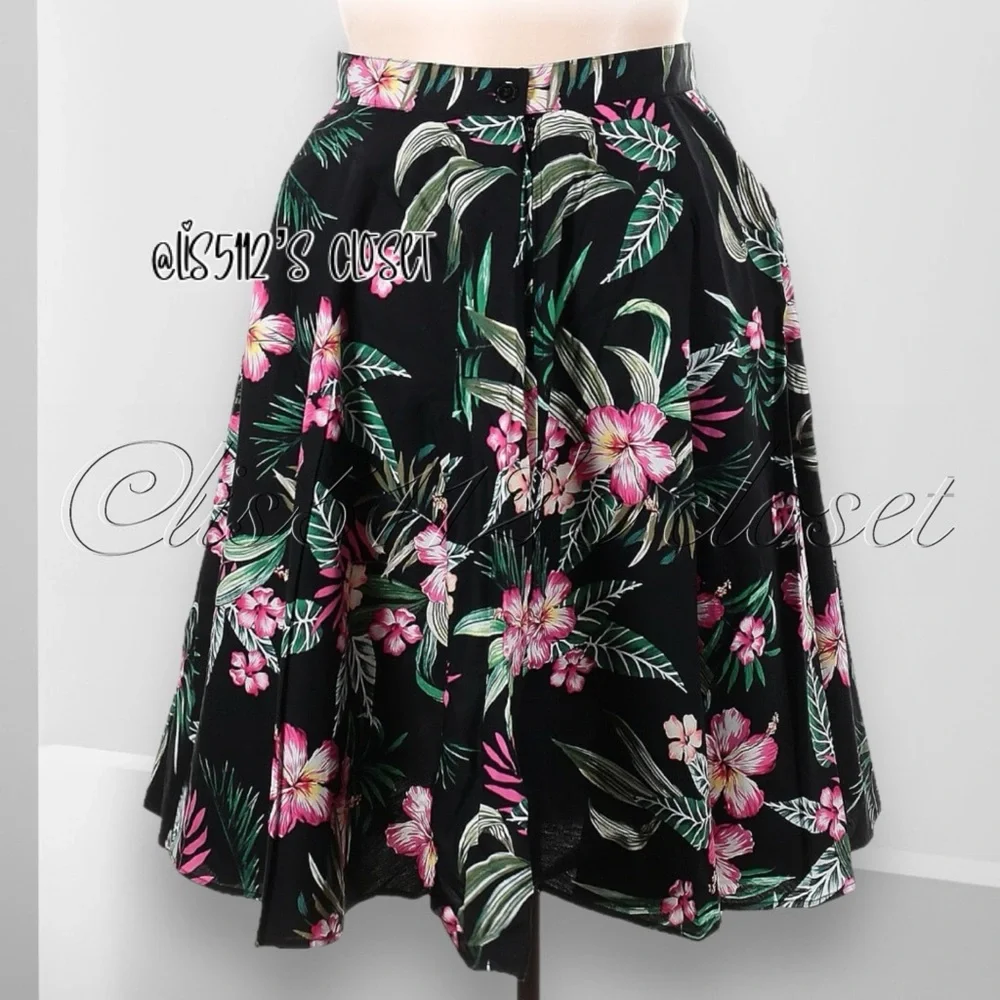 Hell Bunny Kalani 50’s Tropical Flower Pinup Swing Skirt 2X — fits 1X - Picture 6 of 15